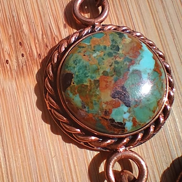 Jay King DTR mine finds copper turquoise toggle bracelet stunning - Picture 2 of 11